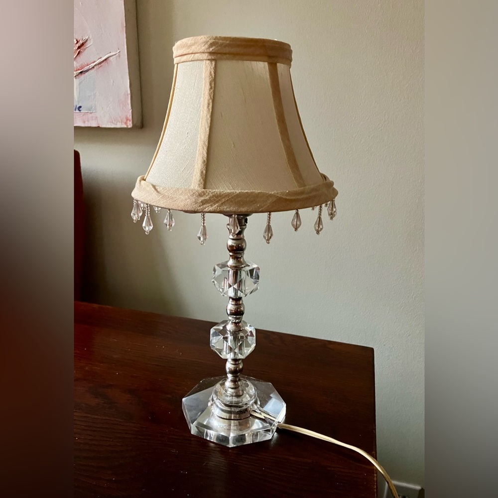 Vintage Leviton Crystal Boudoir Lamp